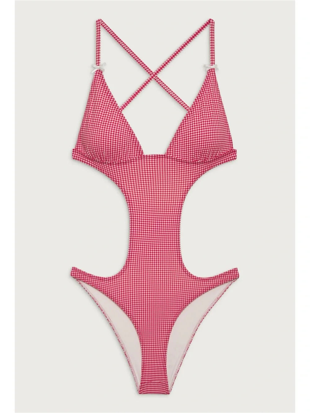 NWT Frankies Bikini Cruise Monokini One Piece Swimsuit in Ladybug Gingham XL